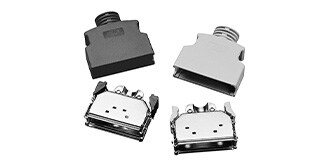 Foto da família de produtos de carcaças MDR.
