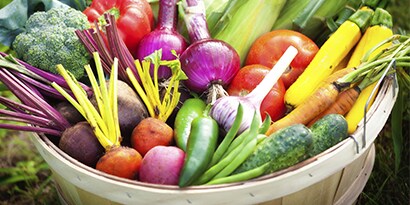 A colorful array of vegetables is on display.
