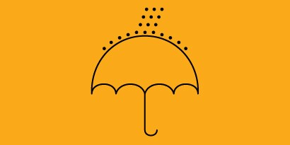 Icon of umbrella repelling moisture
