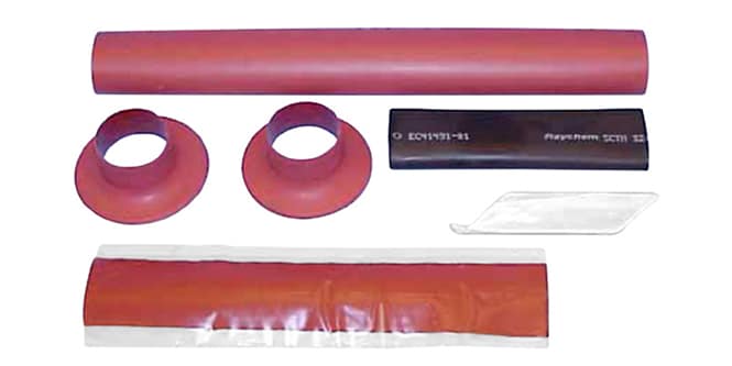 Kit de acessibilidade em fundo branco com peça cilíndrica vermelha, dois anéis vermelhos, item preto 3M ESPE Express XT Putty Soft Quick, instrumento transparente e pacote vermelho.
