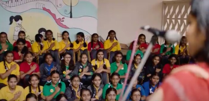 Group of young kids in India that are part of the 'India Young Change Agents' initiative.
