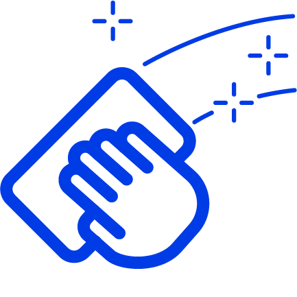 Ícone de uma mão passando uma esponja.
