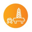 Ícone laranja de Mineração e petróleo e gás