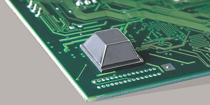 placa eletrônica com amortecedor adesivo
