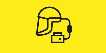 Ícone de respirador motorizado para purificação de ar.
