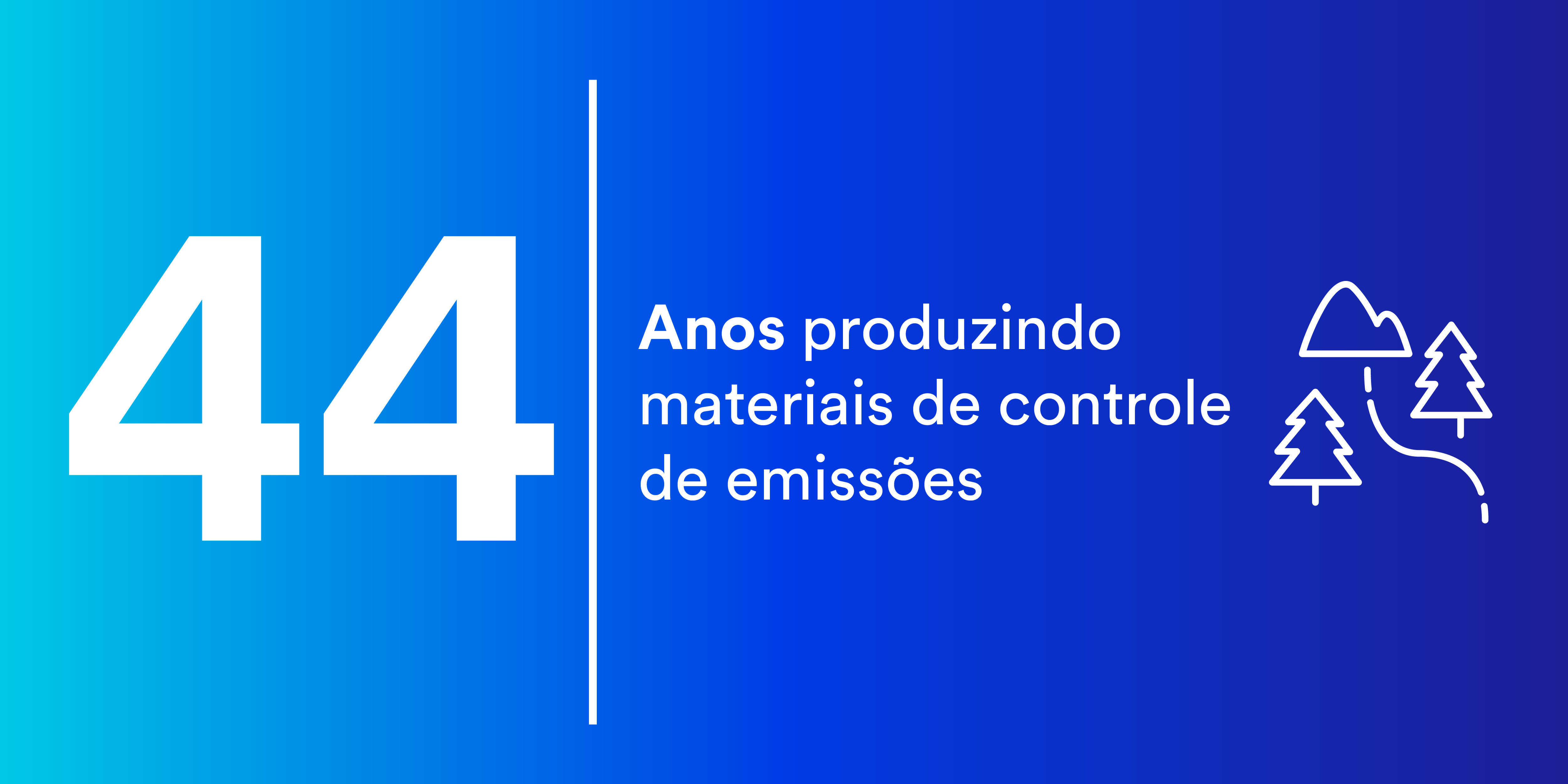 44 anos produzindo materiais de controle de emissões.
