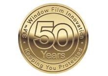 A gold medallion signifies 50 years of 3MTM Window Films expertise.