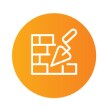 Ícone laranja de Construção