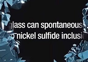 A video shows how impurities in tempered glass can result in spontaneous explosions.