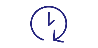 Relógio com seta envolvendo-o.
