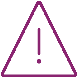 Ícone de sinal de advertência.
