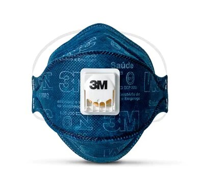 Respirador Descartável 3M™ Aura™ 9322+BR, PFF-2 (S), Azul, com Válvula.
