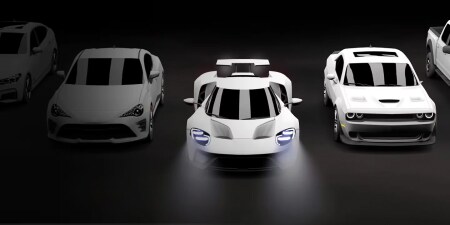 Design de carros fictícios.
