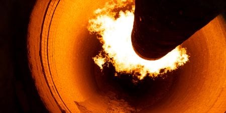Um forno industrial.
