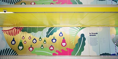 Centro de cuidados à saúde com uma bela promoção da marca em mural exclusivo.
