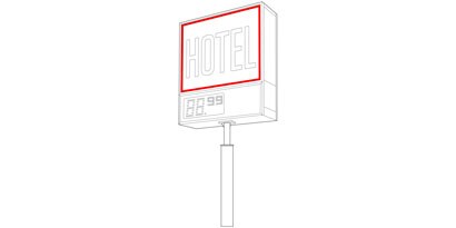 Sketch image of a sign and where vhb is used
