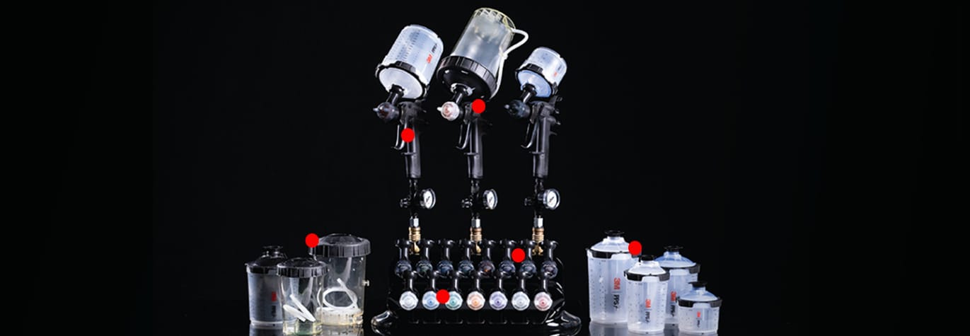 Imagem de grupo do Sistema da Pistola Performance Spray Gun 3M™
