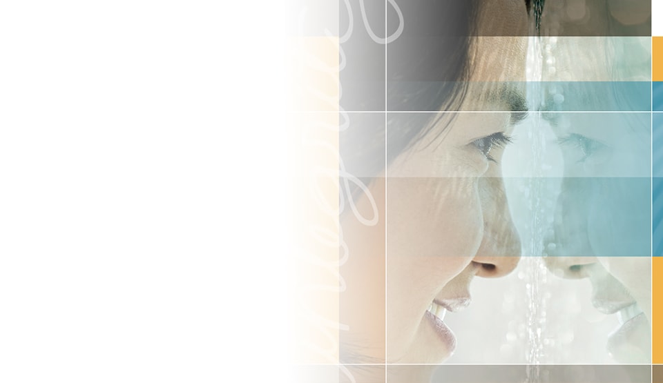 woman and her reflection with the word “Integrity”.