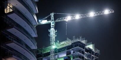 Image of a building exterior at night
