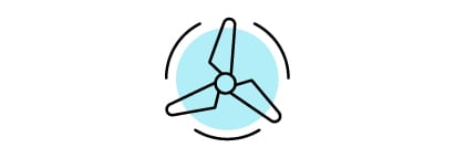 Ícone representando a energia eólica.
