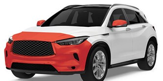 Carro branco com cobertura parcial

