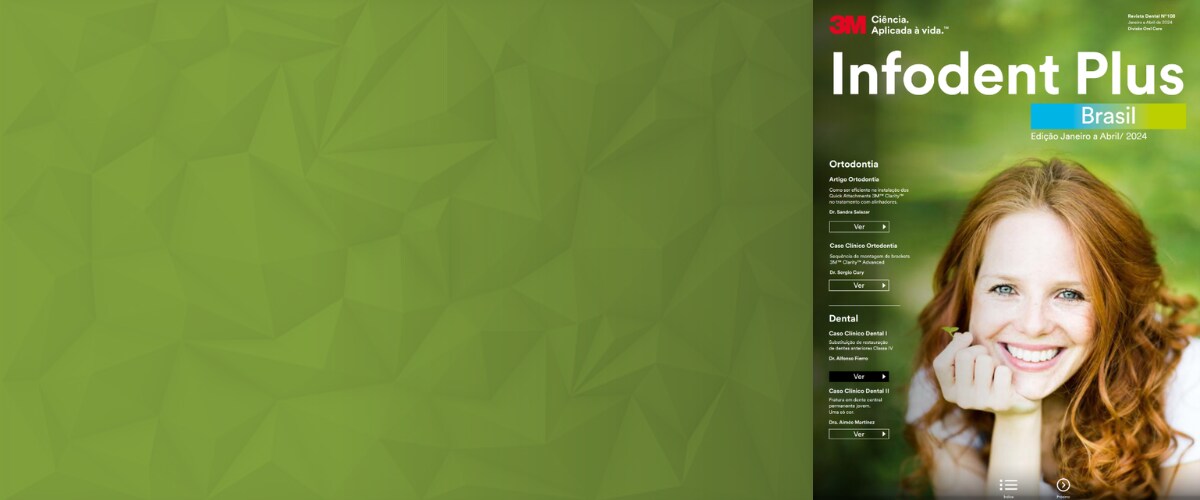 Revista Infodent 107 com conteúdos de odontologia e ortodontia.
