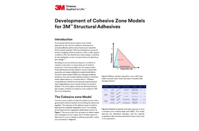 Image of the white paper ‘Development of Cohesive Zone Models for 3M™ Structural Adhesives’