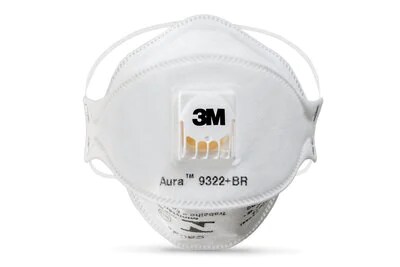 Respirador Descartável 3M™ Aura™ 9322+BR, PFF-2 (S), Branco, com Válvula.
