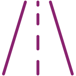 Ícone de um corredor viário.
