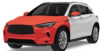 Carro branco com cobertura frontal
