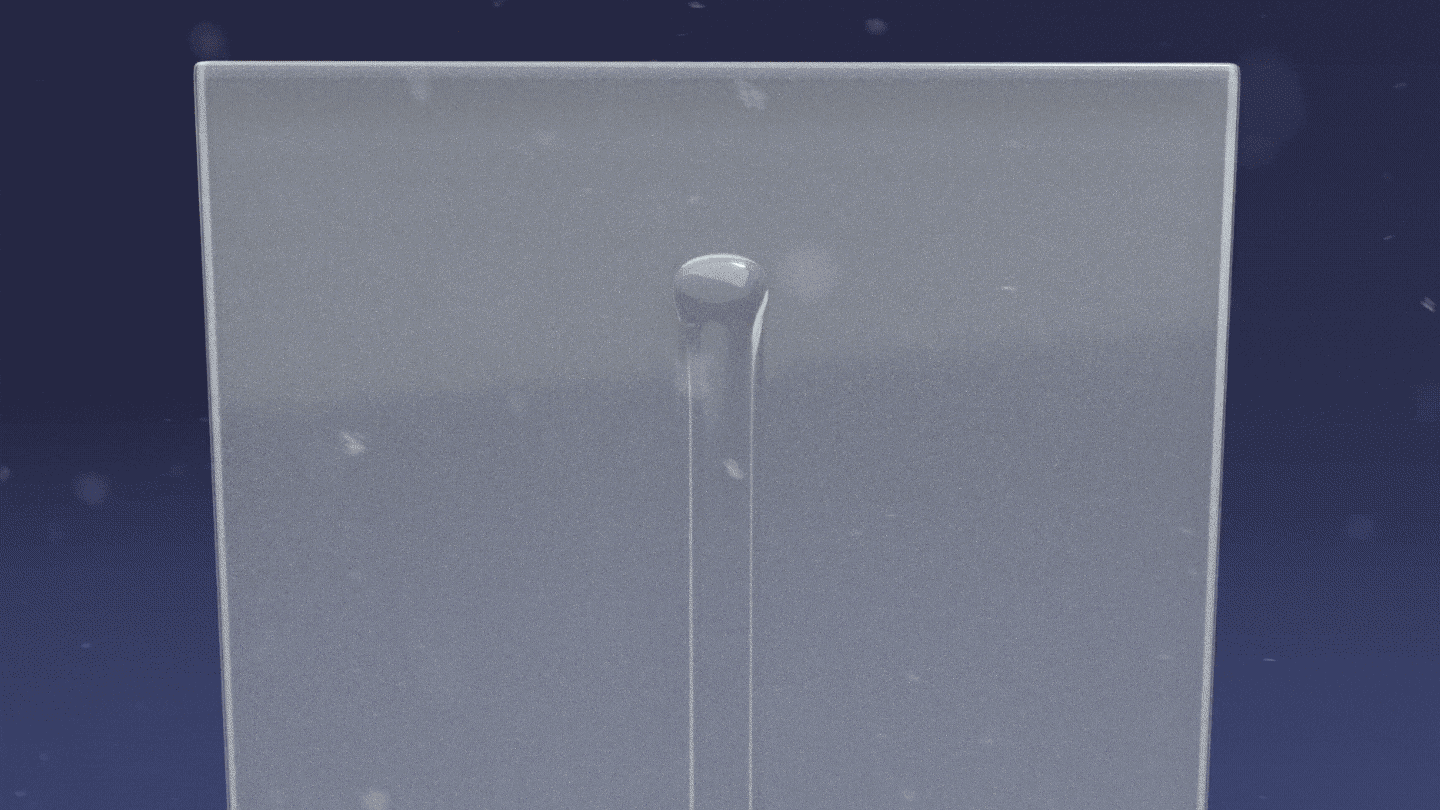 Quadro inicial de um GIF mostrando um retângulo cinza sobre a aplicação em baixas temperaturas da Fita Adesiva Scotch® High Tack para Fechamento de Caixas 311+.
