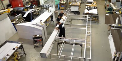 Still image of a sign in the process of being built at Hansens signs
