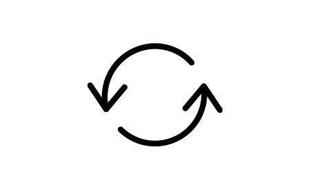 Ícone de duas setas em movimento circular.
