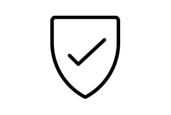 Ícone de escudo com marca de verificação.
