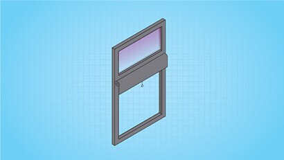 3MTM Daylight Redirecting Film is installed in the upper portion of a window.
