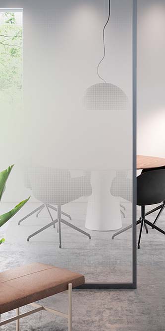 Mostruário da película de vidro FASARA Illumina Seamless-W2.
