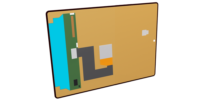 Fitas eletricamente condutoras aplicadas à blindagem de telas de chip on flex (COF).
