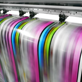 printing machine putting ink on