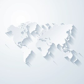 Relief map of the world’s continents